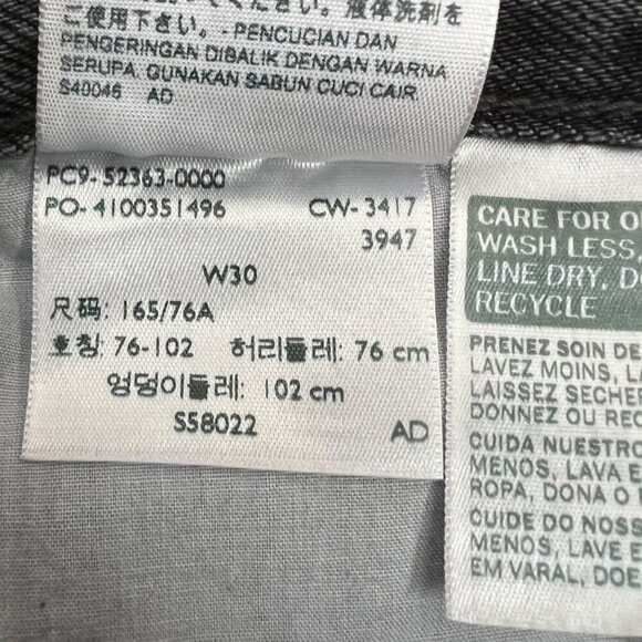 Levi's Skirt Women's Size 30 Black Wash Rigid Denim Side Slit Jean Midi Classic - Picture 7 of 15